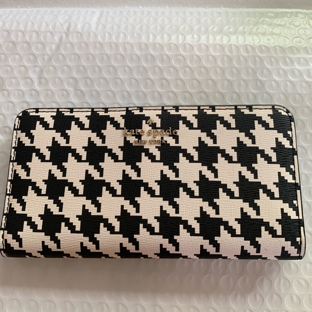 Kate Spade Houndstooth Black and White Wallet